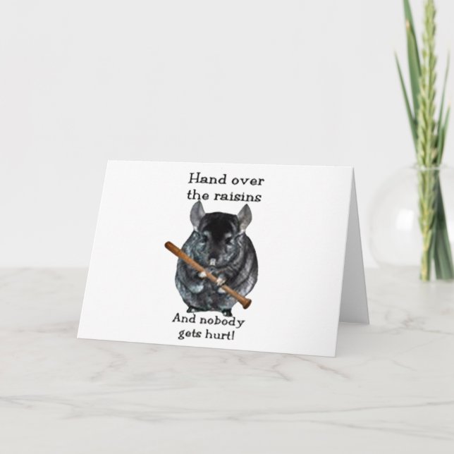 Cartes Pour Fêtes Annuelles Cute Raisin Mean Chinchilla (Devant)