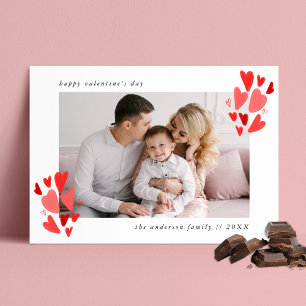 Cartes Pour Fêtes Annuelles Cute Red Hearts Photo Saint Valentin