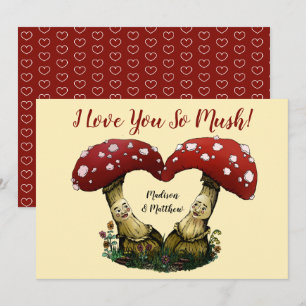Cartes Pour Fêtes Annuelles Cute Red Mushroom Pun I Love You Valentine's Day