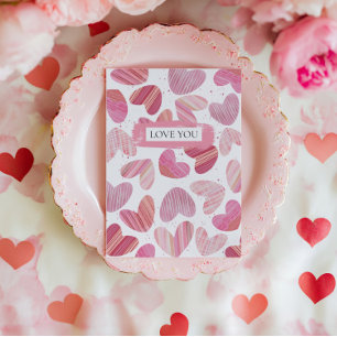 Cartes Pour Fêtes Annuelles Cute Red & Rose Hearts Photo
