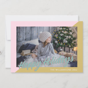 Cartes Pour Fêtes Annuelles Cute Retro Pretty Pastel Joyeux Vacances Photo