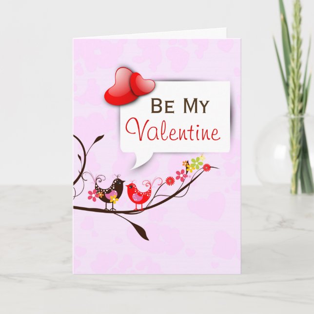 Cartes Pour Fêtes Annuelles Cute Rose Brown & Rouge Valentines Inséparables (Devant)