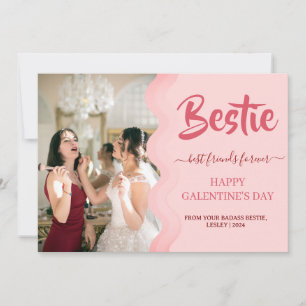 Cartes Pour Fêtes Annuelles Cute Rose Drip Happy Galentines day bestie Photo