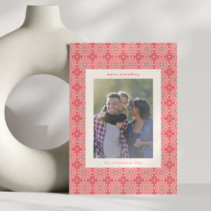 Cartes Pour Fêtes Annuelles Cute Rouge Rétro Mi-Siècle Photo Verticale Moderne