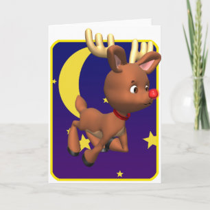 Cartes Pour Fêtes Annuelles Cute Rudolph