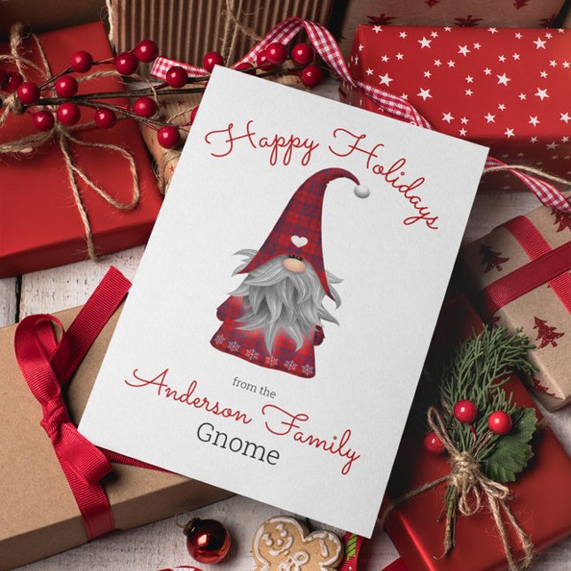 Cartes Pour Fêtes Annuelles Cute Russe Personnalisé Noël Gnome Elf (Créateur téléchargé)