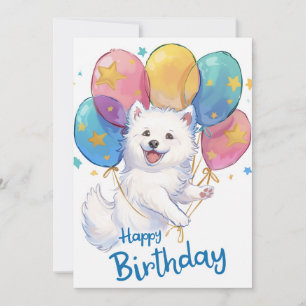 Cartes Pour Fêtes Annuelles Cute Samoyed Joyeux anniversaire