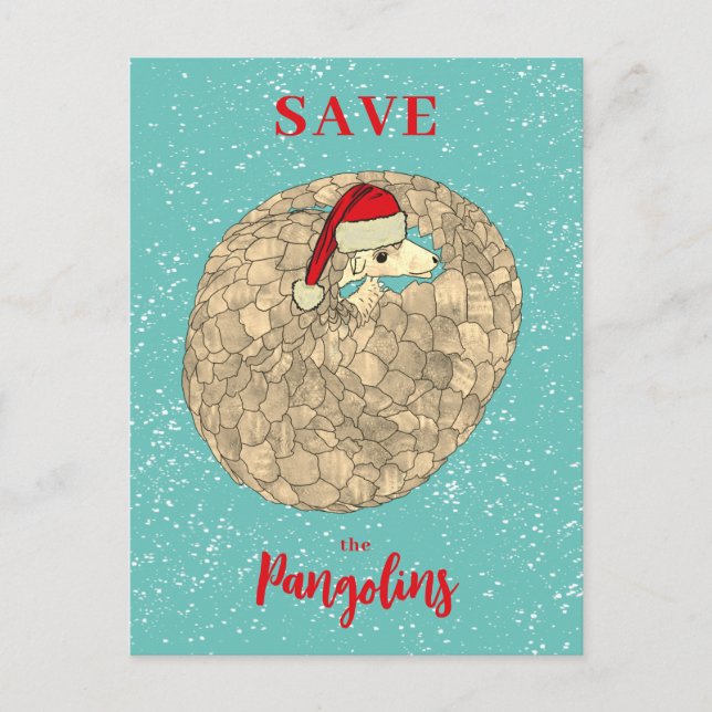 Cartes Pour Fêtes Annuelles Cute Save the Pangolin Christmas Budget (Devant)