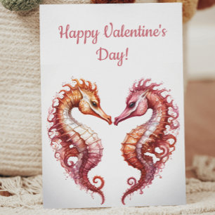 Cartes Pour Fêtes Annuelles Cute Seahorse Coeur Saint Valentin