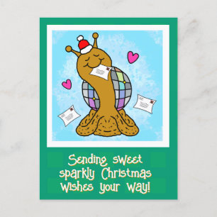 Cartes Pour Fêtes Annuelles Cute Snail Disco Mail Noël