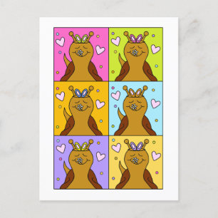 Cartes Pour Fêtes Annuelles Cute Snail Pop Art Bunny Oreilles Pâques  