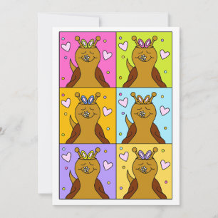 Cartes Pour Fêtes Annuelles Cute Snail Pop Art Bunny Oreilles Pâques