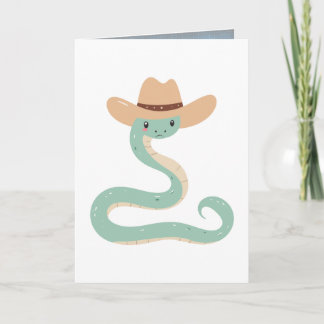 Cartes Pour Fêtes Annuelles Cute Snake Wearing Hat