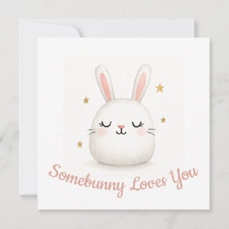 Cartes Pour Fêtes Annuelles Cute Somebunny Aime Vous Bunny Personnalisable