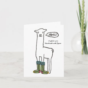 Cartes Pour Fêtes Annuelles Cute squat llama tricot de Noël crochet chaussette