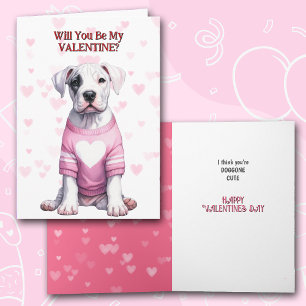 Cartes Pour Fêtes Annuelles Cute Staffordshire Chien chiot en Sweat Valentine