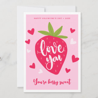 Cartes Pour Fêtes Annuelles Cute Strawberry Love Berry Sweet Hearts Valentines