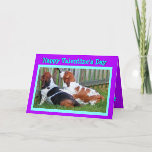 Cartes Pour Fêtes Annuelles Cute Valentine avec Basset Hounds