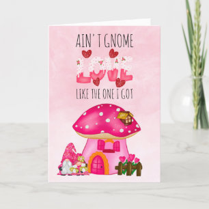 Cartes Pour Fêtes Annuelles Cute Valentine Gnome Love Rose Aquarelle