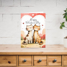 Cute Valentine’s Cat Card