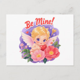 Cartes Pour Fêtes Annuelles Cute Valentine's Day Cupid with "Be Mine"