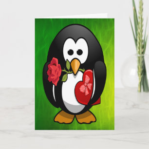 Cartes Pour Fêtes Annuelles Cute Valentine's Day Penguin Funny Cartoon