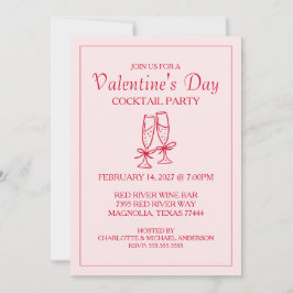 Cartes Pour Fêtes Annuelles Cute Valentine's Day XOXO Pink Red 