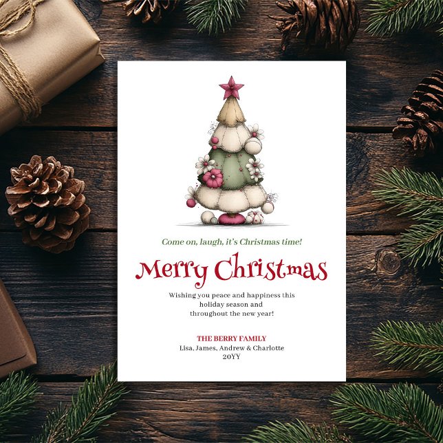 Cartes Pour Fêtes Annuelles Cute Whimsical Christmas Tree Festive Greeting (Cute Whimsical Christmas Tree Festive Greeting)