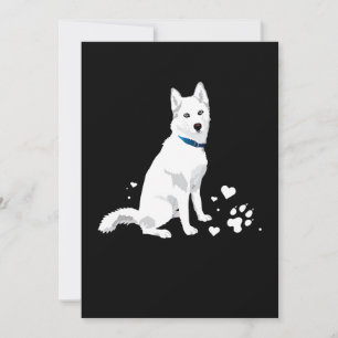 Cartes Pour Fêtes Annuelles Cute White Siberian Husky - Sweet White Snow Dog