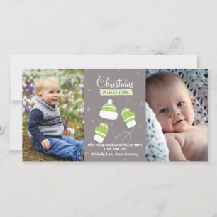 Cartes Pour Fêtes Annuelles Cute Winter Mittens Photo personnalisée Magie de N