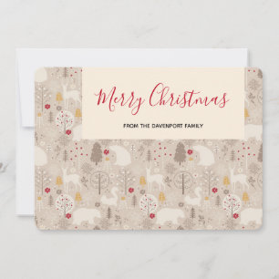 Cartes Pour Fêtes Annuelles Cute Woodland Animaux Motif de Noël