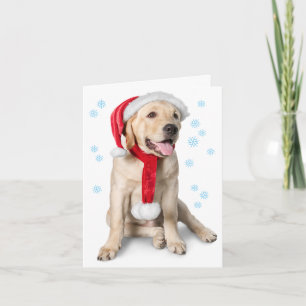 Cartes Pour Fêtes Annuelles Cute Yellow Lab avec les congés du travail de Sant