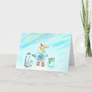 Cartes Pour Fêtes Annuelles Cutie the Guinea Pig Giving Christmas Gifts Holida