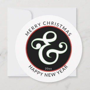 Cartes Pour Fêtes Annuelles Cycle moderne, Joyeux Noël avec grand Ampersand