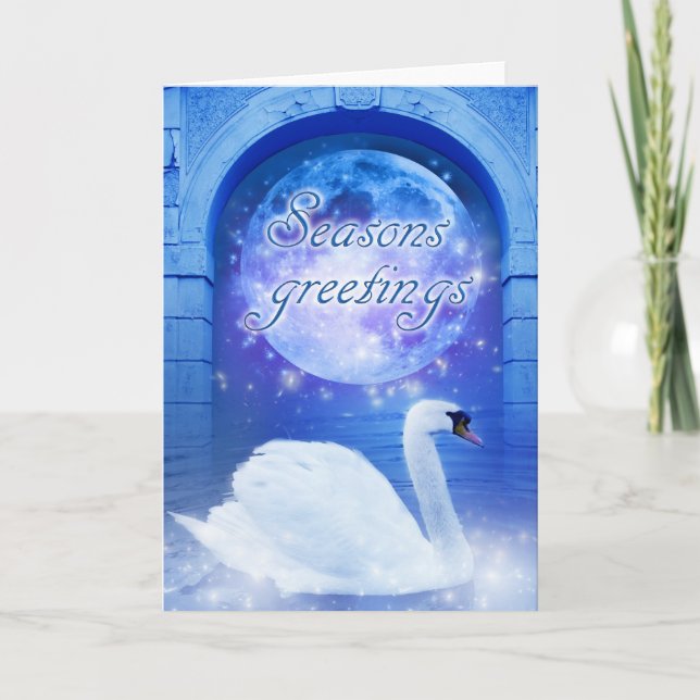 Cartes Pour Fêtes Annuelles Cygne de Noël (Devant)