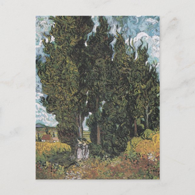 Cartes Pour Fêtes Annuelles Cypress Trees par Van Gogh (Devant)