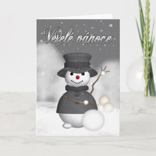 Cartes Pour Fêtes Annuelles czech christmas witdern mosdern snoman