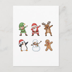 Cartes Pour Fêtes Annuelles Dabbing Noël Santa Pingouin Rudolph Bonhomme de ne