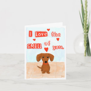 Cartes Pour Fêtes Annuelles Dachshund Amour Drôle Saint Valentin mignon chien