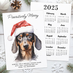 Cartes Pour Fêtes Annuelles Dachshund Chien 2025 Calendrier Joli Joyeux Noël