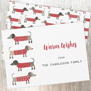 Cartes Pour Fêtes Annuelles Dachshund Chien amusant