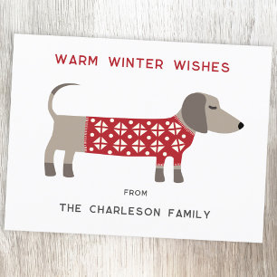 Cartes Pour Fêtes Annuelles Dachshund Chien amusant