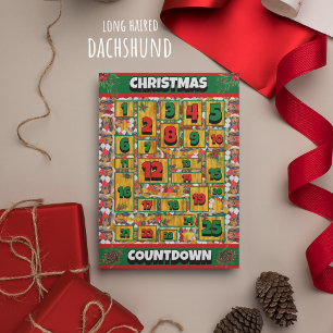 Cartes Pour Fêtes Annuelles Dachshund Chien Compte de Noël Calendrier de l'Ave