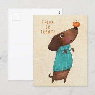 Cartes Pour Fêtes Annuelles Dachshund Dachshund AutomneHalloween Automne