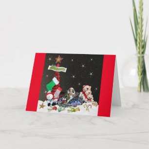 Cartes Pour Fêtes Annuelles Dachshund dans son Sleigh de Noël