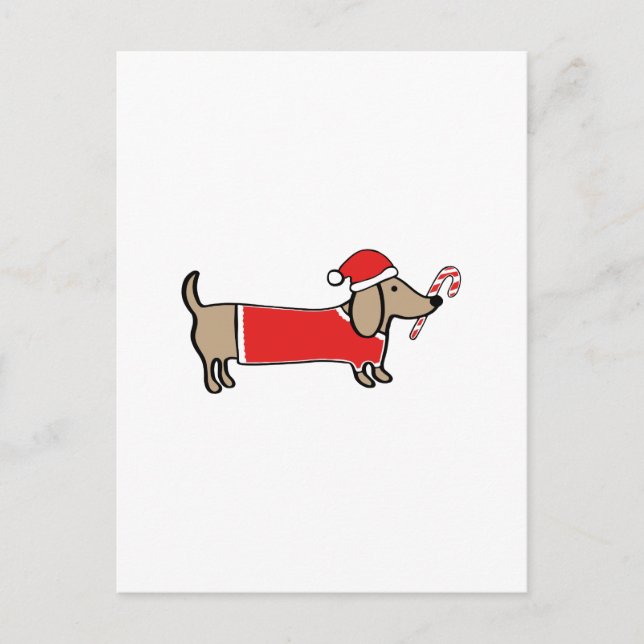 Cartes Pour Fêtes Annuelles Dachshund de Noël (Devant)