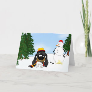 Cartes Pour Fêtes Annuelles Dachshund Hiver Neige