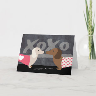 Cartes Pour Fêtes Annuelles Dachshund Jour des Valentines Xoxo Personnalisé