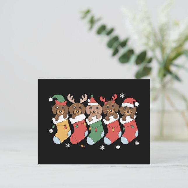 Cartes Pour Fêtes Annuelles Dachshund Maman Noël Amoureux des chiens cadeau No (Debout devant)