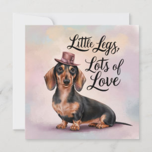 Cartes Pour Fêtes Annuelles Dachshund Petits Jambes Beaucoup d'amour